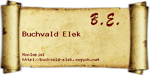 Buchvald Elek névjegykártya